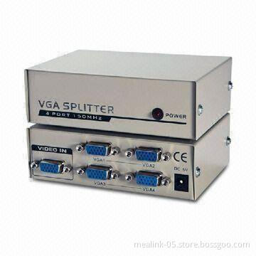 1 to 4/4 Port VGA Splitter with 150MHz Frequency, Metal Case and 1,920 x 1,440 Pixels Resolution